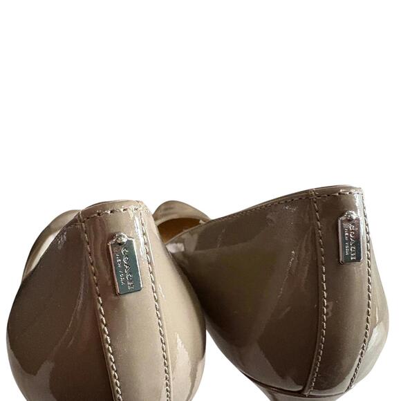 Coach Devon Patent Leather Pumps Fog Beige Women’s Size 8B Stiletto Heels - Picture 7 of 13